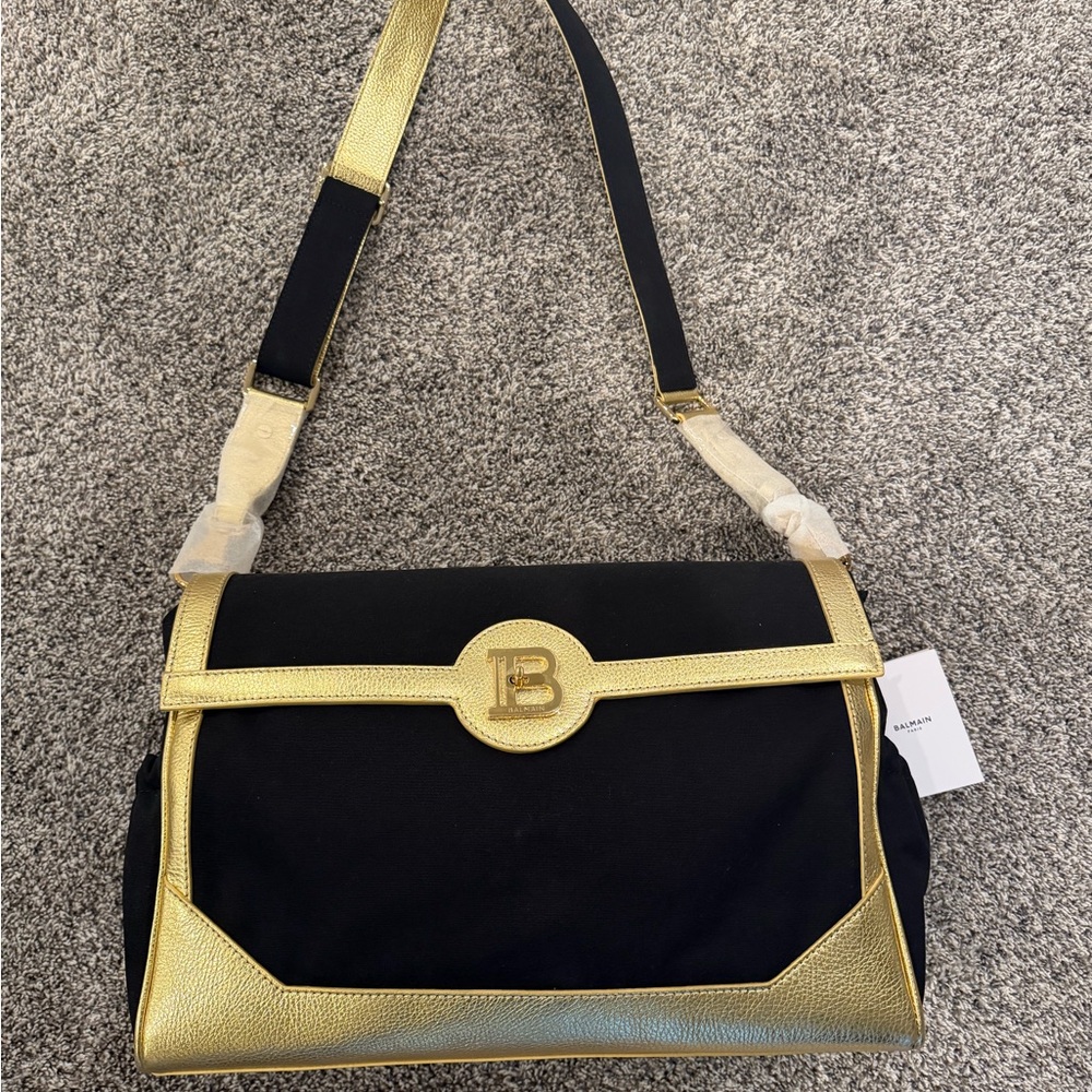 Balmain Black and Gold diaper Bag BRAND NEW